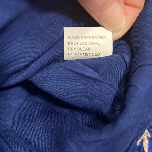 Jaase Boho Floral Cropped Blue Zipper Jacket EUC - Picture 7 of 10